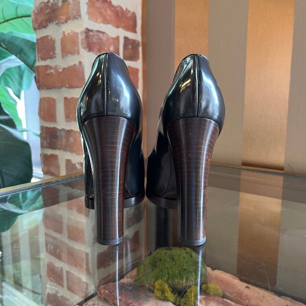 GUCCI Shiny Grey Leather Mule Heels SZ 9 - Picture 5 of 14